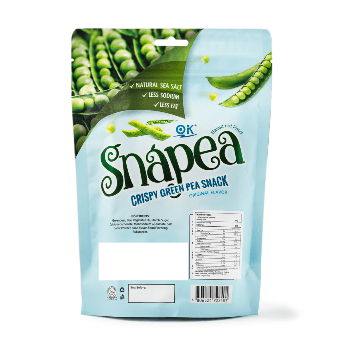 Snapea Baked Original Crispy Green Pea Snack 108 g