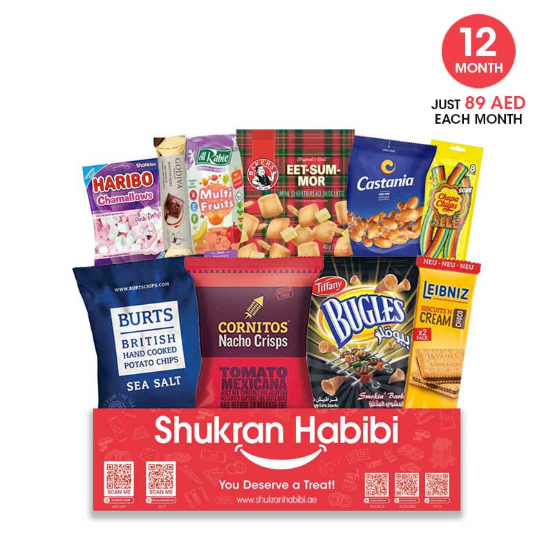 10 Pcs Shukran Habibi Snack Box for 12 month