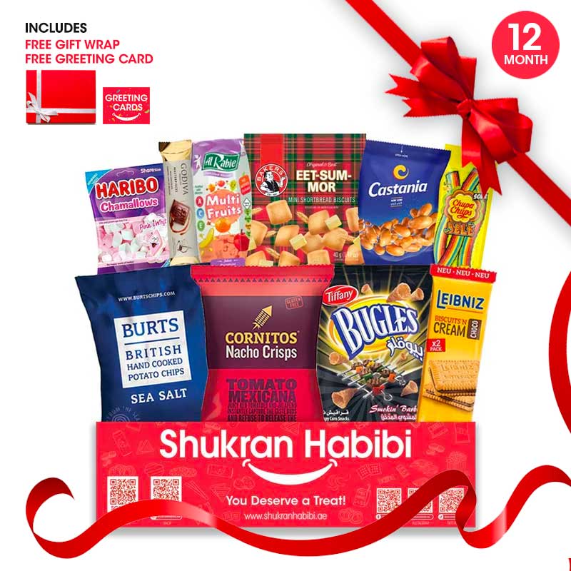 10 Pcs Shukran Habibi Snack Box for 12 month