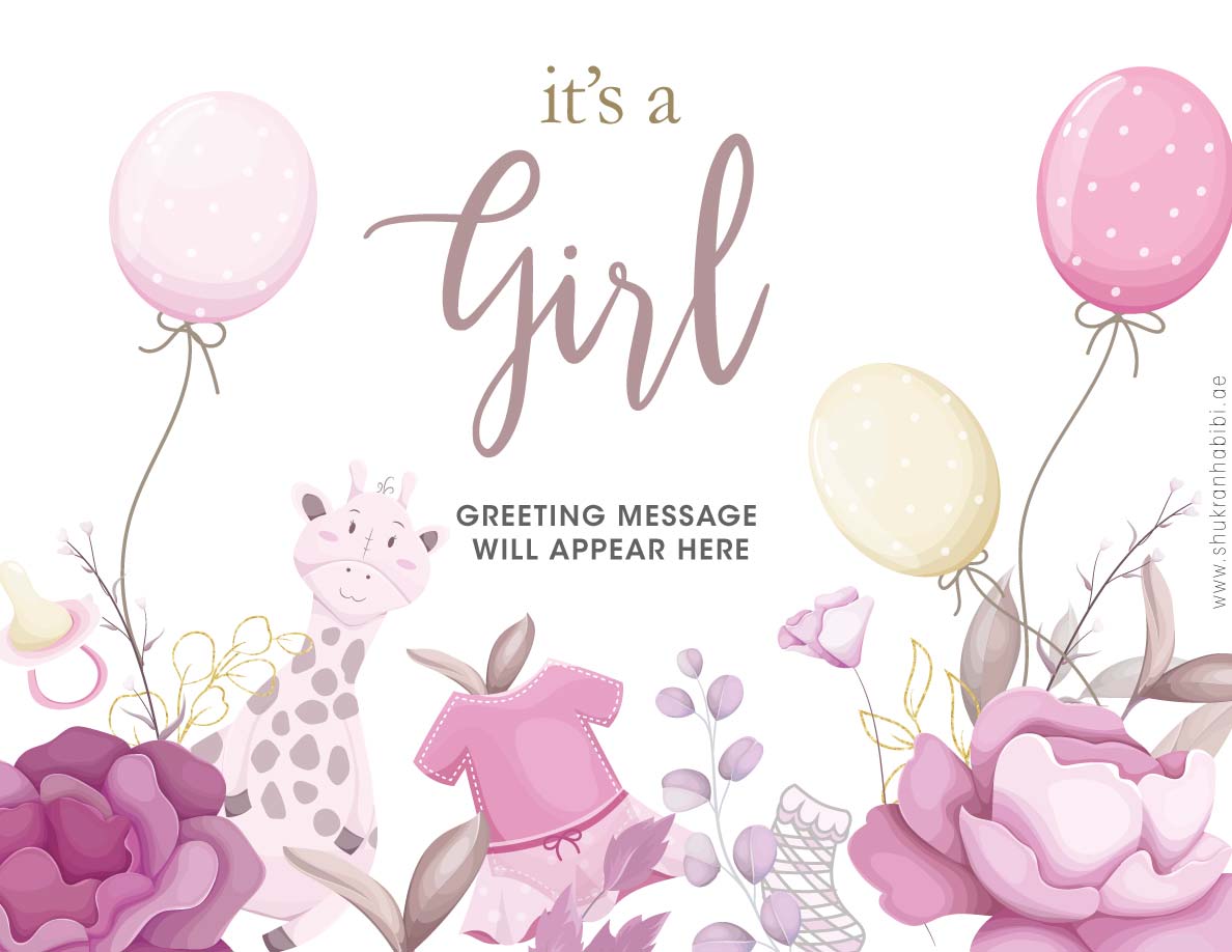 Its a Girl Baby Shower Card - Add on Item