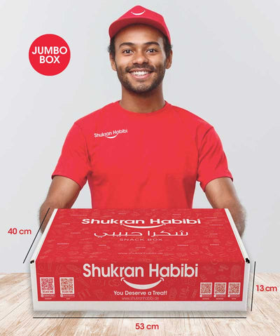 Shukran Habibi Jumbo Snacks of chips, chocolates, Cookies, Drinks, Biscuit in UAE