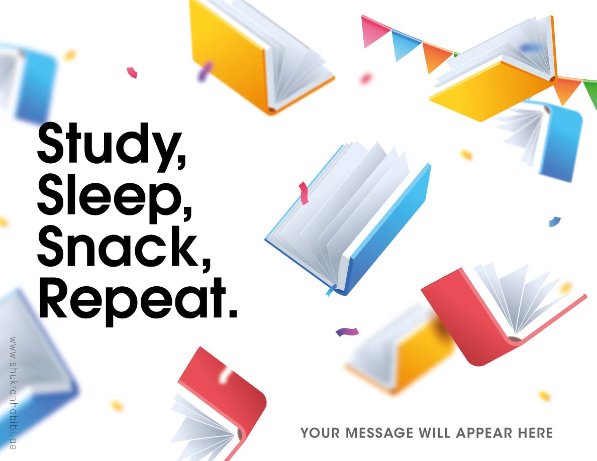 Study, Sleep, Snack, Repeat Card - Add on Item