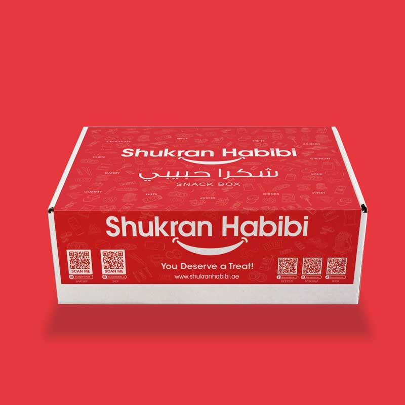 20 Pcs Big Shukran Habibi Snack Box in Sharjah and Abudhabi20 Pcs Big Shukran Habibi Snack Box in Ras Al Khaimah and Ajman