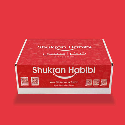 40 Pcs Big Shukran Habibi Snack Box in Sharjah and Abudhabi20 Pcs Big Shukran Habibi Snack Box in Ras Al Khaimah and Ajman